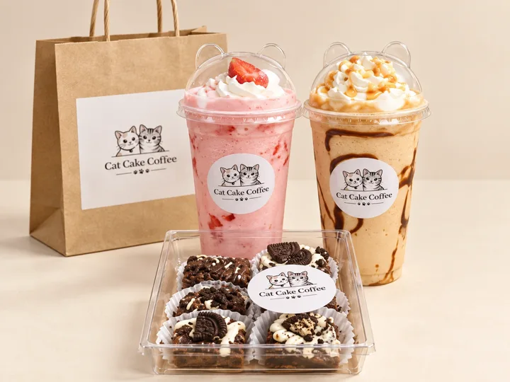 Malteadas y galletas de Cat Cake Coffee